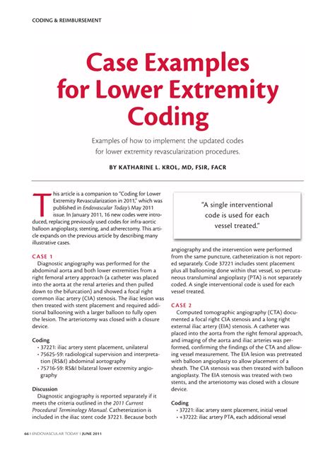 Case Examples for Lower Extremity Coding .